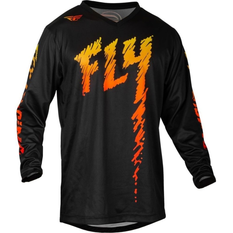 FLY RACING JR MAILLOT F-16 NOIR/JAUNE/ORANGE ENFANT 2024